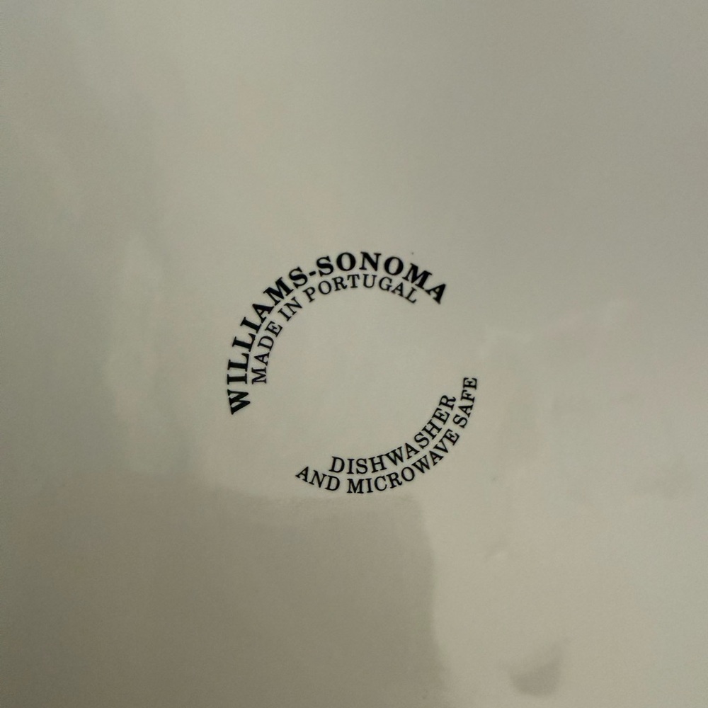 Williams-Sonoma 13” White Ceramic serving bowl with painted culinary herbs GUC - Picture 2 of 13